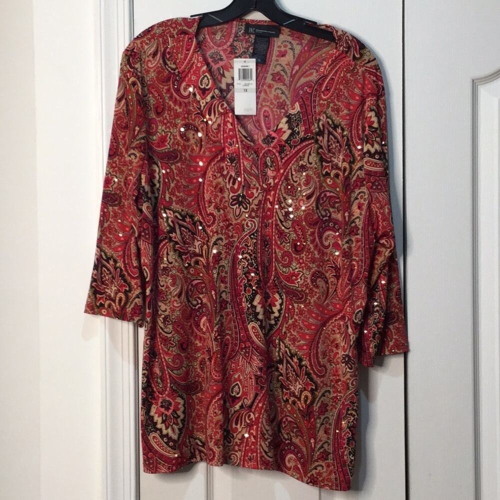 Inc 1x stretch tunic top with shimmer NWT